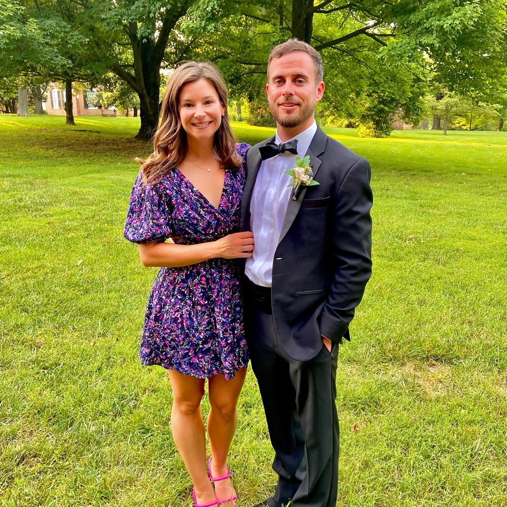 Floral Purple and Navy Dress